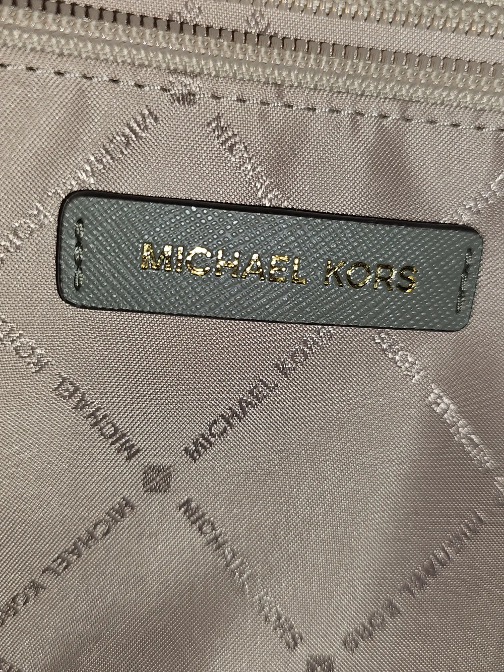 Michael Kors Mint Leather Shoulder Bag with Gold-Tone Hardware